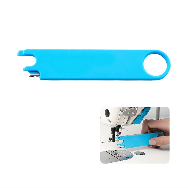 Sewing Machine Needle Threader Tool, Quick Threading Device with Alignment Guide Sewing Tool, Magnetic Back & Built-in Ruler Sewing Supplies, Multi-Function Needle Threader for Machine Sewing - Image 1